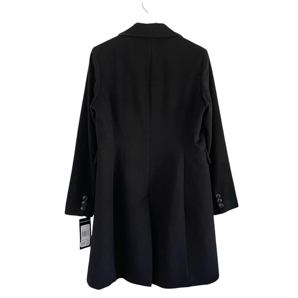 NWT Kristen Blake Walking Coat Wool Blend Notch Lapel Single Breasted Black 8 - Picture 8 of 16